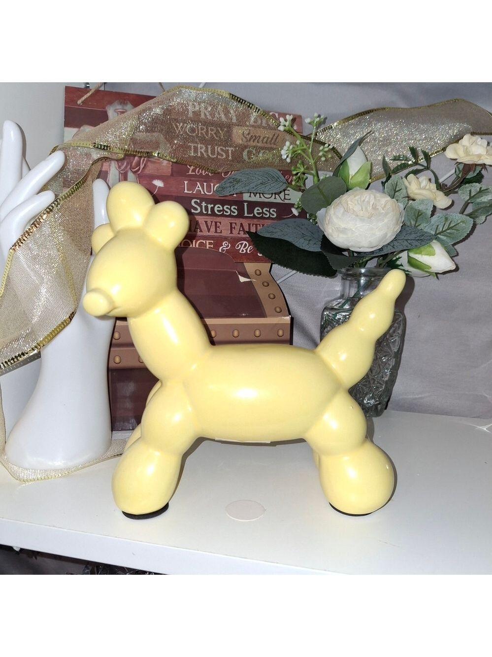 Yellow Balloon Dog Figurine NIB